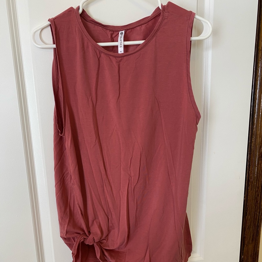 Mauve pink tie front Fabletics tank size M.
